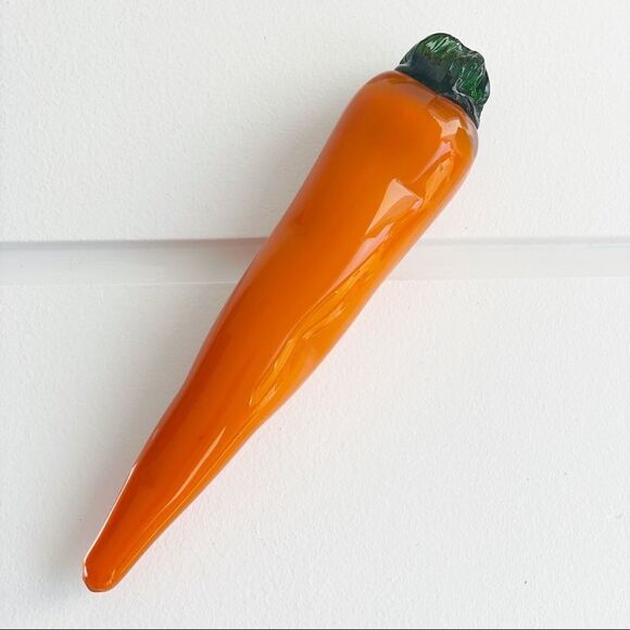 Set of Vintage Murano Blown Glass Fruit & Veggie Apple, Banana, Eggplant, Carrot - Picture 7 of 10